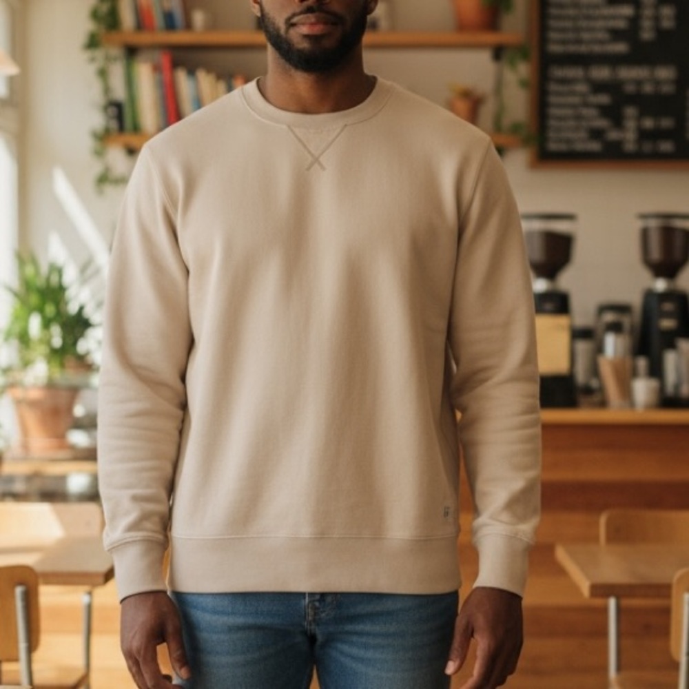Madewell Men's Tan Crewneck Sweater